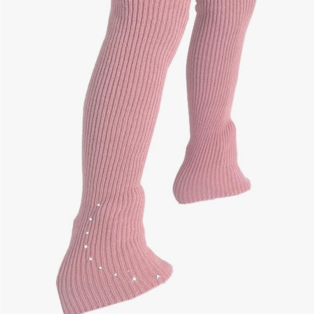 Pink Ribbed Knit Leg Warmers